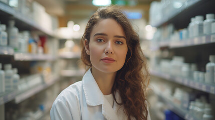 female pharmacist in her work 