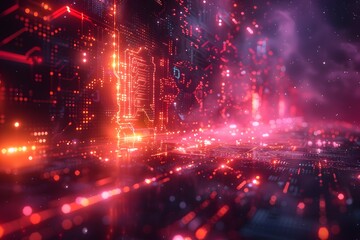 Fototapeta premium Futuristic Digital Light Patterns