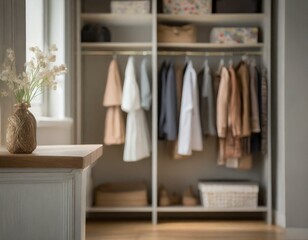 Garderoba ubrania na wieszakach tło