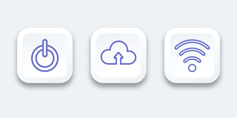 Set icon upload symbol simple outline vector design