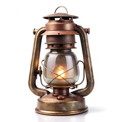 Alte abgenutzt Vintage Petroleumlampe vor wei&szlig;em Hintergrund