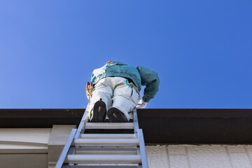 日本の住宅陸屋根の点検作業