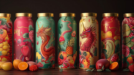 Fruit packaging set with a mythical animal theme in the shape of a dragon
