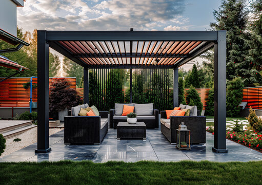 Pergola dans le jardin