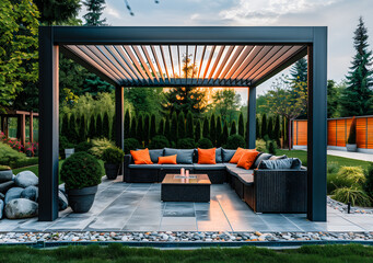 Pergola dans le jardin