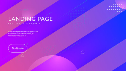 Fototapeta premium Music Design. Round 3d Background. Pink Minimal Poster. Vector Cover. Curve Geometry Template. Spectrum Ux. Party Landing Page. Blue Music Design