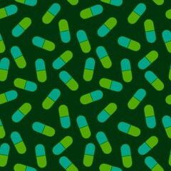 Medicine pills seamless cartoon doctors care pattern for wrapping paper