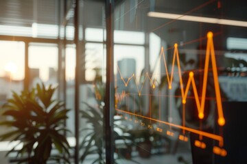 Line chart depicting start-up economic growth over time - business performance - economic forecasting