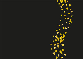 St Valentine Day Template. Handdrawn Banner For Present. Romance Frame. Yellow Retro Splatter. Luxury Border For Engagement. Gold Graphic Concept. Golden St Valentine Day Template.