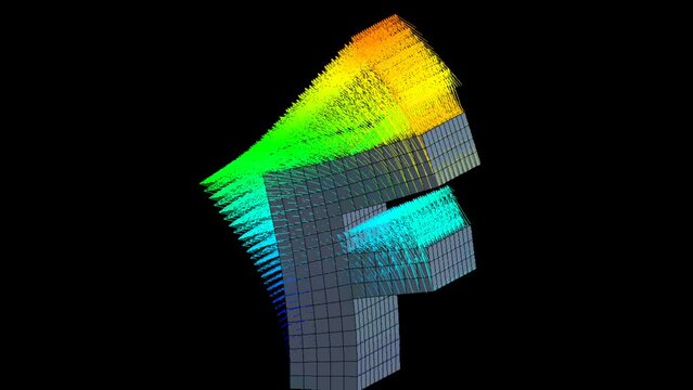 Mechanic simulation engineering - Letter F Displacement and stress finite element analysis