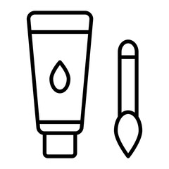 Oil Paint Vector Line Icon