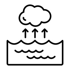 Water Vapor Vector Line Icon