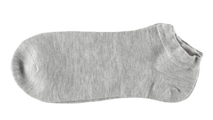 New gray cotton socks pair isolated on white	