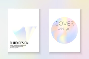 Holograph Shape. Colourful Pearl Backdrop. Chrome Banner. Gradient Poster. Fashion Vector. Pink Iridescent Flyer. Abstract Fluid. Violet Holograph Shape