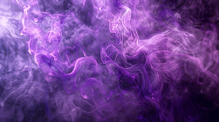 Obraz premium a dynamic swirl of purple smoke against a dark background. The smoke forms intricate patterns and whorls, creating an abstract and visually captivating scene