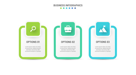 Horizontal progress bar featuring 3 arrow-shaped elements, symbolizing three six stages of business strategy and progression. Clean timeline infographic design template. Vector for presentation