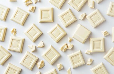 pattern of white chocolate on a white background