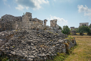 Tulum ruins archaeological site. Ancient Mayan Ruins in Riviera Maya, Mexico