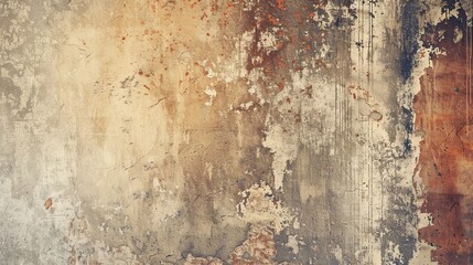 Fototapeta premium Grunge texture. Weathered concrete wall with cracks, scratches, and peeling paint.