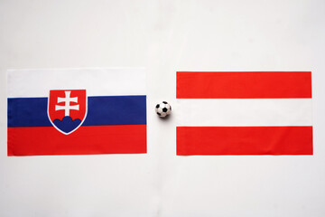 UEFA Euro 2024 Slovakia vs Austria, Football match with national flags