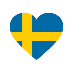 Sweden flag in heart shape