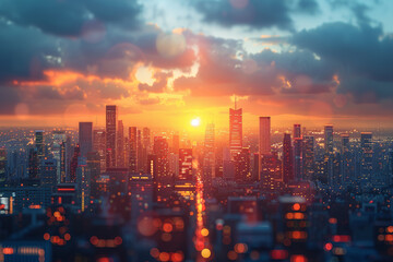 Fototapeta premium A vibrant cityscape with a new real estate development. Concept of urban living and investment opportunities. Generative Ai.