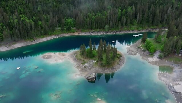Caumasee, lake with turquoise water, Switzerland