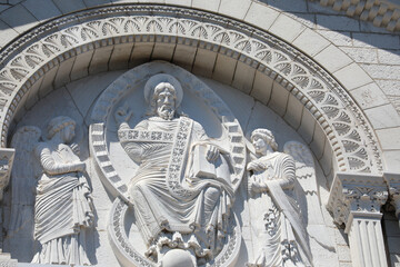 Intricate Stone Relief on Monaco Cathedral