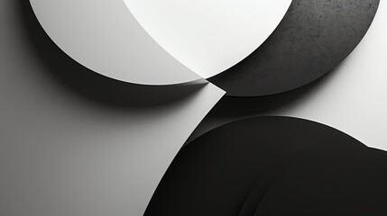 3D rendering of a black and white abstract background with a smooth, curved shape.