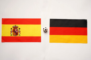 UEFA Euro 2024 Spain vs Germany, Football match with national flags