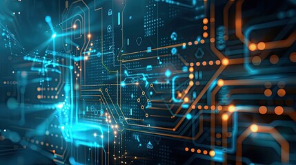 Fototapeta premium AI technology and Future Backgrounds