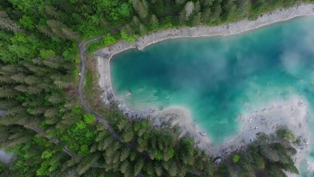 Caumasee, lake with turquoise water, Switzerland