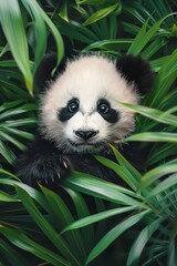 Panda in the forest Generative AI