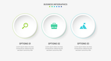Horizontal progress bar featuring 3 arrow-shaped elements, symbolizing three six stages of business strategy and progression. Clean timeline infographic design template. Vector for presentation
