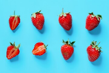  - Close-up shot showcasing the detail of juicy, ripe strawberries., Ultra-sharp focus highlights the texture and freshness of the fruit.