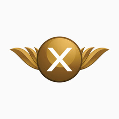 Initial X Green Letter and Leaf for Modern Beauty Nature Cosmetic, Vegan, Environmental, Nutrition Consultant Service Company Logo Idea