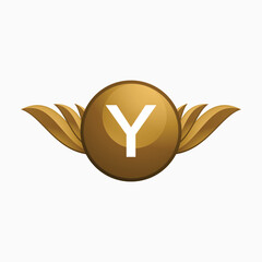 Initial Y Green Letter and Leaf for Modern Beauty Nature Cosmetic, Vegan, Environmental, Nutrition Consultant Service Company Logo Idea