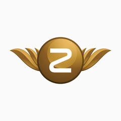 Initial Z Green Letter and Leaf for Modern Beauty Nature Cosmetic, Vegan, Environmental, Nutrition Consultant Service Company Logo Idea