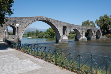 Fototapeta premium Street and building at town of Arta, Epirus, Greece