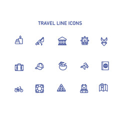 travel line vector icon set , holiday icon , vacation icon