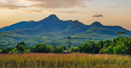 Outeniqua Mountains during a beautibul afternoon from botanical garden, George, Garden route, South Africa