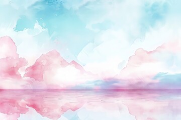 Vibrant watercolor art featuring soft pink and serene blue tones, captured in sharp 4K resolution.