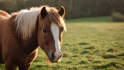 closeup of a shetland pony