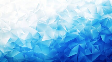A polygonal triangle themed abstract background in blue and white. An abstract and dynamic themed background with blue polygons graded in white.