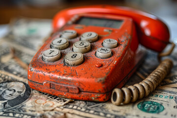 Financial distress hotline inundated with calls from individuals seeking advice on managing debt and avoiding foreclosure. Concept of financial assistance and support services. Generative Ai.