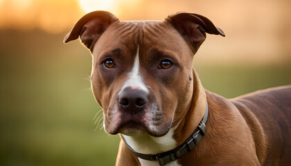 closeup of a american staffordshire terrier