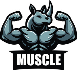 Rhino gym logo illustrations