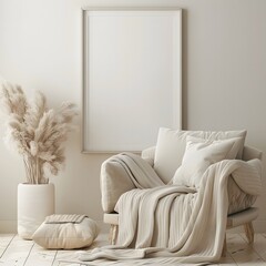 modern minimalist living room with cozy furniture

