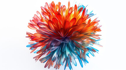 red and blue flower on white ai geenrative 