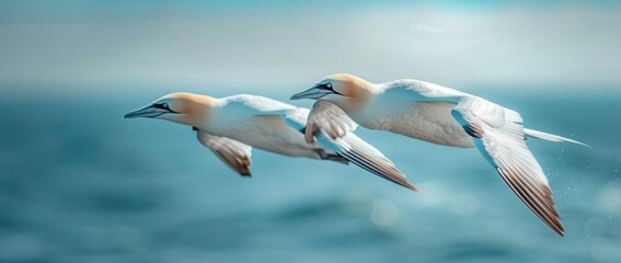 Obraz premium Portrait of a bird flying over the sea